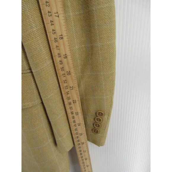 Canali Sport Coat 42 L Blazer Silk Wool Jacket Windowpane Tweed IT 52